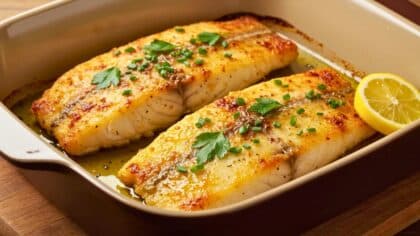 Meta title Lieu noir au four doré au citron et aux herbes | Recette saine Meta description Filets de lieu noir cuits au four, dorés et fondants, parfumés au citron et aux herbes fraîches. Une recette simple, légère et savoureuse. Balise alt (texte alternatif) Filets de lieu noir dorés au four avec citron, persil et ciboulette Légende (caption) Lieu noir au four, délicatement doré, servi avec citron et herbes fraîches pour une recette légère et gourmande.